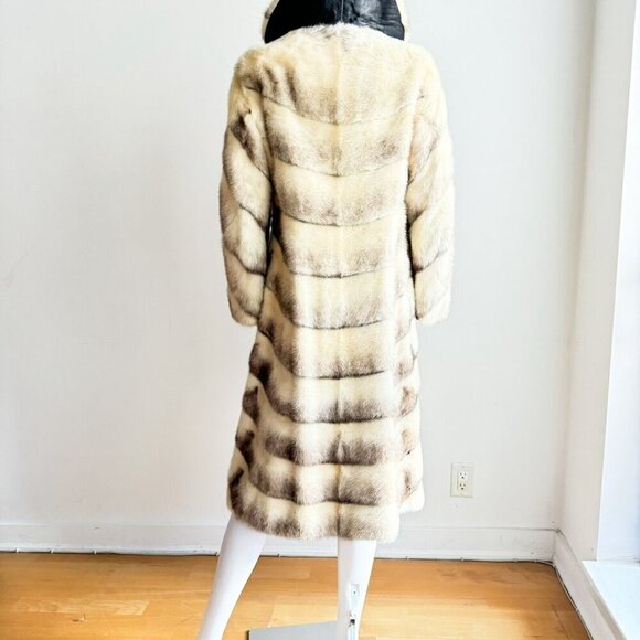 Vintage Eaton's Patchwork Blonde Mink Custom Made A line fur Coat S - Picture 5 of 15